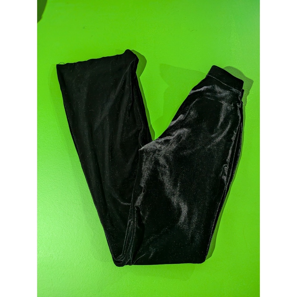 Curtain Call Costume Pants Velour Shimmery Black Small Tall Stretch (22"/31")